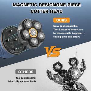 Afeitadora Eléctrica Rotativa 3 en 1 para Hombre, Fácil de Limpiar, Lavable, Múltiples Cabezales de Afeitado, IPX7, Recortadora de Pelo - Product Image 6