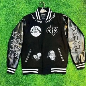 Veste universitaire de baseball universitaire bicolore pour hommes Vêtements d'extérieur Letterman athlétiques en cuir de laine - Product Image 4