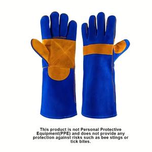 Guantes de Seguridad para Jardinería al Aire Libre, de Cuero Vacuno, Resistentes a Altas Temperaturas, Aislantes, con Muñeca Ajustable - Product Image 3