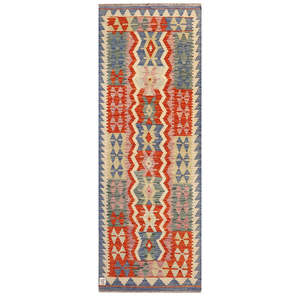 Alfombra Kilim de Maimana, Afganistán, 200 x 73 cm, Alfombras y Juegos de Alfombras - Product Image 1