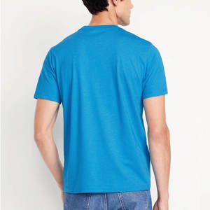 T-shirt confortable pour homme, 100% coton, de haute qualité, décontracté, coupe classique, col rond, t-shirts unis essentiels pour logo de marque - Product Image 5