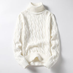 Suéter de cuello alto de alta calidad Jersey de punto suave de primera calidad Suéteres de hombre duraderos cómodos y ligeros cálidos - Product Image 4