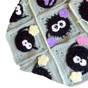 Sac à bandoulière messager pour femme en laine crochetée, fait main, tendance transfrontalière 2025, motif dessin animé, double portabilité, toutes saisons - Product Image 5