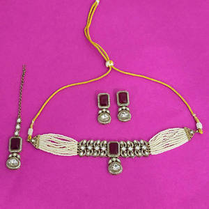 Gargantilla antigua con Mehndi Chapado Exportador de joyería de moda en la India Collar de estilo de lujo - Product Image 3