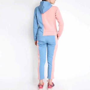 Wholesale Price 2 Piece Solid Embroidered Women's Autumn Tracksuit Set 100% Cotton Streetwear High Quality with panel work - Product Image 6