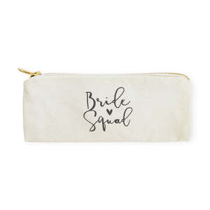 Estuche de Lápices de Lona de Algodón para Novias con Cierre de Cremallera, Práctica Bolsa de Viaje - Product Image 1