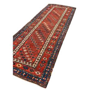 Aalam Hand Knotted Wool Rugs in <b>Red</b> & Orange Geometric Pattern for Home Use-Paem-33 - Product Image 2