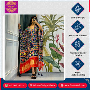 La mejor colección única de caftán de satén tradicional de calidad superior para mujeres 36 colores indios Festival Ocasiones especiales - Product Image 3