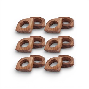 Juego de Anillos para Servilletas de Madera de Olivo con Patrón de Grano Remolino Rico para una Presentación de Mesa de Lujo y Estética Natural Única - Product Image 3