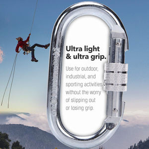 Mousqueton ovale en acier de résistance industrielle UIAA classé CE 25kN/5620LB à verrouillage hélicoïdal robuste pour cordes de gréement - Product Image 4