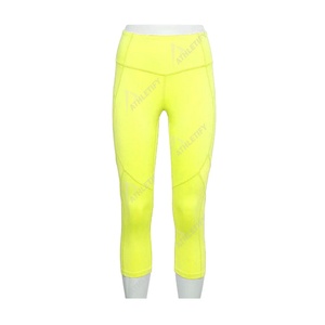 Leggings de yoga taille haute élastiques en gros - Leggings de sport pour femmes en spandex/polyester extensible dans les quatre sens, longueur mollet, pour la course à pied - Product Image 1