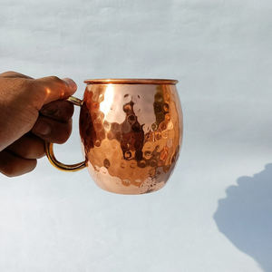 Tasse mule de Moscou en cuivre pur de haute qualité avec finition martelée pour les cadeaux d'affaires fabriqués par Ifkaa Exports PVT. LTD - Product Image 4
