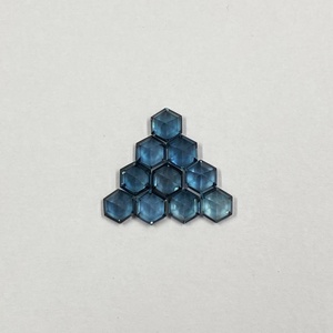Topaze bleue de Londres naturelle de 8mm de la meilleure qualité, hexagone à facettes, pierre précieuse de guérison en vrac, prêt à l'achat, fournisseur en gros - Product Image 3