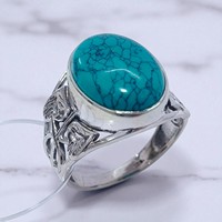 Bagues de mariage en argent sterling 925 avec pierres précieuses naturelles turquoise antique de forme ovale et pierre de lune arc-en-ciel, design naturel