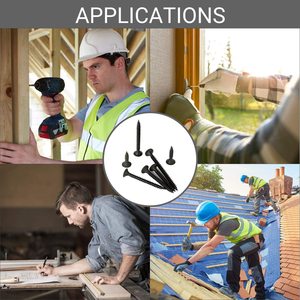 Vis à bois à tête plate Phillips pour cloison sèche à filetage fin, vis à bois à pointe pointue, acier au carbone 1022A, phosphate noir - Product Image 5