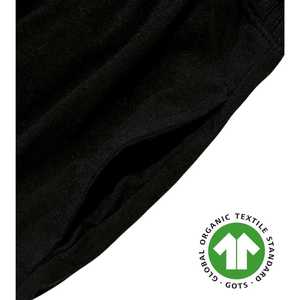 Pantalones cortos deportivos de algodón orgánico para mujer-Negro, Jersey de 5,4 oz, entrepierna de 6 pulgadas, suave, transpirable, con cintura elástica - Product Image 4