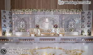 กรอบไฟเบอร์กลาสสีขาวสำหรับงานแต่งงานที่สวยงามสวยงามสำหรับงานแต่งงานในเอเชียกรอบไฟเบอร์ขัดเงาสีขาวสำหรับเวทีงานแต่งงาน - Product Image 6