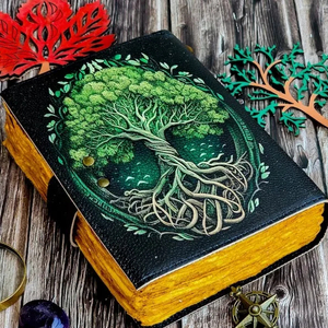 Women's Tree of Life Genuine Leather Journal A5 Spiral Notebook Custom Logo Thread Sewing Organizer Perfect Gift <b>Box</b> Packaging - Product Image 1