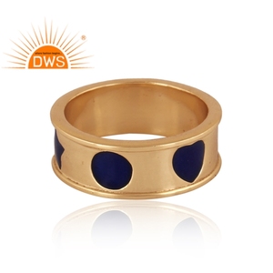 Último diseño hecho a mano 18K chapado en oro banda anillo Demi joyería fina para mujer regalo para ella - Product Image 4
