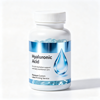 Étiquettes de bouteilles d'acide hyaluronique Haoxuan ODM, autocollants imprimés imperméables à haute brillance pour l'emballage des compléments beauté