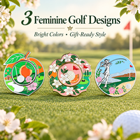 Marqueur de balle de golf magnétique double face avec marqueur central amovible de 25 mm en métal émaillé, cadeau pour tournoi de golf