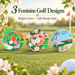 Marqueur de balle de golf magnétique double face avec marqueur central amovible de 25 mm en métal émaillé, cadeau pour tournoi de golf - Product Image 2