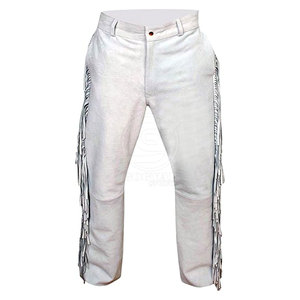 Lightweight Best Selling Fringe Suede Leather Men's <b>Pants</b> Washed Casual Clothing Premium Quality Men Fringe Suede Leather <b>Pants</b> - Product Image 1