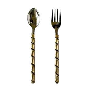 Cubiertos de acero inoxidable chapados en oro de lujo, juego de 1 pieza, diseño moderno de gama alta - Product Image 5