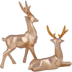 Estatuas doradas Art Deco DIY para decoración del hogar, figuritas de animales de resina de cerámica de tamaño estándar para boda, cumpleaños, Diwali, Pascua - Product Image 6