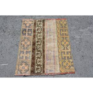 พรมปูพื้นขนาดใหญ่สไตล์ตุรกีวินเทจขนาด240x260ซม. สีน้ำตาลเบจแจ็คการ์ดขนแกะลายสี่เหลี่ยมสำหรับโถงทางเดิน - Product Image 1