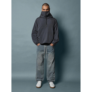 Coupe-vent urbain personnalisé pour hommes veste en toile légère avec capuche surdimensionnée coupe-vent imperméable pour Swishy Spring Fashion - Product Image 6