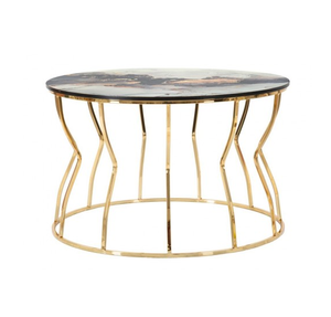 Table basse en laiton antique Table basse avec dessus en marbre Fabricant de forme octogonale Conception personnalisée Fournisseur décoratif - Product Image 4