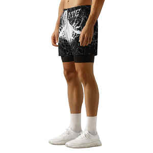 Impression par sublimation personnalisée Short de course 2 en 1 à séchage rapide Short de plage pour homme Short d'entraînement - Product Image 3