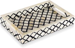 Bandeja para servir con incrustaciones de hueso, elegante bandeja para servir con incrustaciones de hueso hecha a mano con detalles de hueso intrincados a bajo precio - Product Image 3