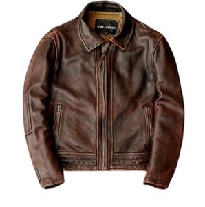 Genuine <b>Leather</b> <b>Jacket</b> for <b>Men</b> and Women with <b>Faux</b> Fur Made From Durable Canvas Fabric Classy Vintage - Product Image 5