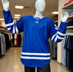 Meilleur prix séchage rapide à manches longues vêtements de sport d'entraînement personnalisable équipe Sublimation impression Logo blanc maillot de Hockey sur glace 2025 - Product Image 2