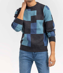 Pull décontracté à col rond et à manches longues pour homme, pull en tricot à imprimé graphique et lettres pour l'automne et l'hiver à prix réduit. - Product Image 4