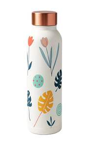 Grande bouteille d'eau en cuivre pur de style zen asiatique, récipient jetable pour la consommation intérieure et extérieure, mariages, voyages, Vedela - Product Image 2