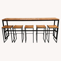 Ensemble table et tabouret de bar et chaise à hauteur de comptoir de pâtisserie moderne Mobilier industriel en bois et en métal pour restaurant et hôtel