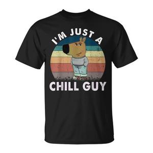 T-Shirt Vintage con Meme 'I'm Just a Chill Guy' Abbigliamento Promozionale Premium - Product Image 1