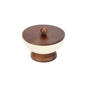 Nuevas llegadas de Ramadán: Cuenco para servir dátiles de metal y madera de alta calidad, duradero, ecológico, con acabado personalizado, moderno y lujoso. - Product Image 5