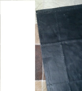 Fournisseur indien Tapis d'hôtel de luxe Tapis à carreaux en cuir de vachette brodé Chambre à coucher Salon Sol en plastique Ensembles de tapis en cuir - Product Image 5
