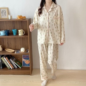 ชุดนอนแขนยาวเนื้อนุ่มสำหรับผู้หญิงใส่อยู่บ้านชุดนอนสำหรับฤดูใบไม้ผลิฤดูหนาว - Product Image 1