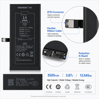 Batterie de remplacement pour iPhone 14, 3500 mAh, cellule Li-polymère haute capacité avec protection IC, pièces de téléphone portable OEM en gros, en vrac
