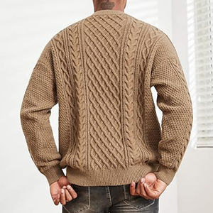 OEM Pull décontracté respirant 100% coton pour hommes, tricoté de couleur unie, col rond, chaud, hiver, sweat-shirt personnalisé - Product Image 5