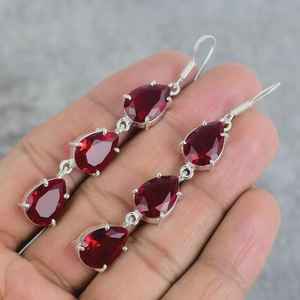 Pendientes de Rubelita Rosa, Plata de Ley 925, Oro, Gema en Forma de Pera, Diseño Bonito, Joyería Hecha a Mano, Regalo para Mujer, Aniversario, Fiesta - Product Image 6