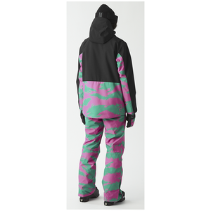 Custom Logo Men's Waterproof Windproof Breathable Ski Snowboard Suit with Zipper Closure Insulated <b>Fleece</b> Atlantic/Black - Product Image 2