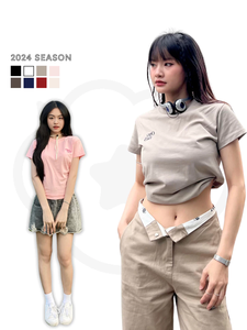 ODM OEM Adolescentes Tallas grandes Camisetas de gofres para mujeres Camiseta de bebé de gran tamaño Bordado de longitud corta Transpirable Tela ecológica - Product Image 4