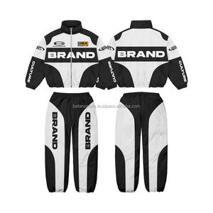 Conjunto cortavientos de ropa de calle personalizado 2025 de alta calidad de talla grande, chaqueta y pantalones con cremallera, conjunto cortavientos de nailon transpirable - Product Image 4