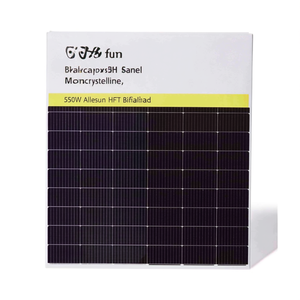 แผงโซลาร์เซลล์แบบโมโนคริสตัลไลน์สีดำสองหน้า Allesun HJT 550 วัตต์ - Product Image 2